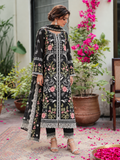 3 Piece Ready to Wear Embroidered Suit (Black)