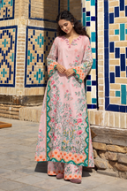 2 Piece Ready to Wear Printed Kaftan Set (Pink)