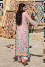 2 Piece Ready to Wear Printed Kaftan Set (Pink)