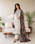 3 Piece Ready to Wear Embroidered Suit (White)