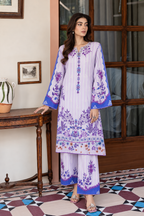 2 Piece Ready to Wear Printed Co-ord Set (Lilac)