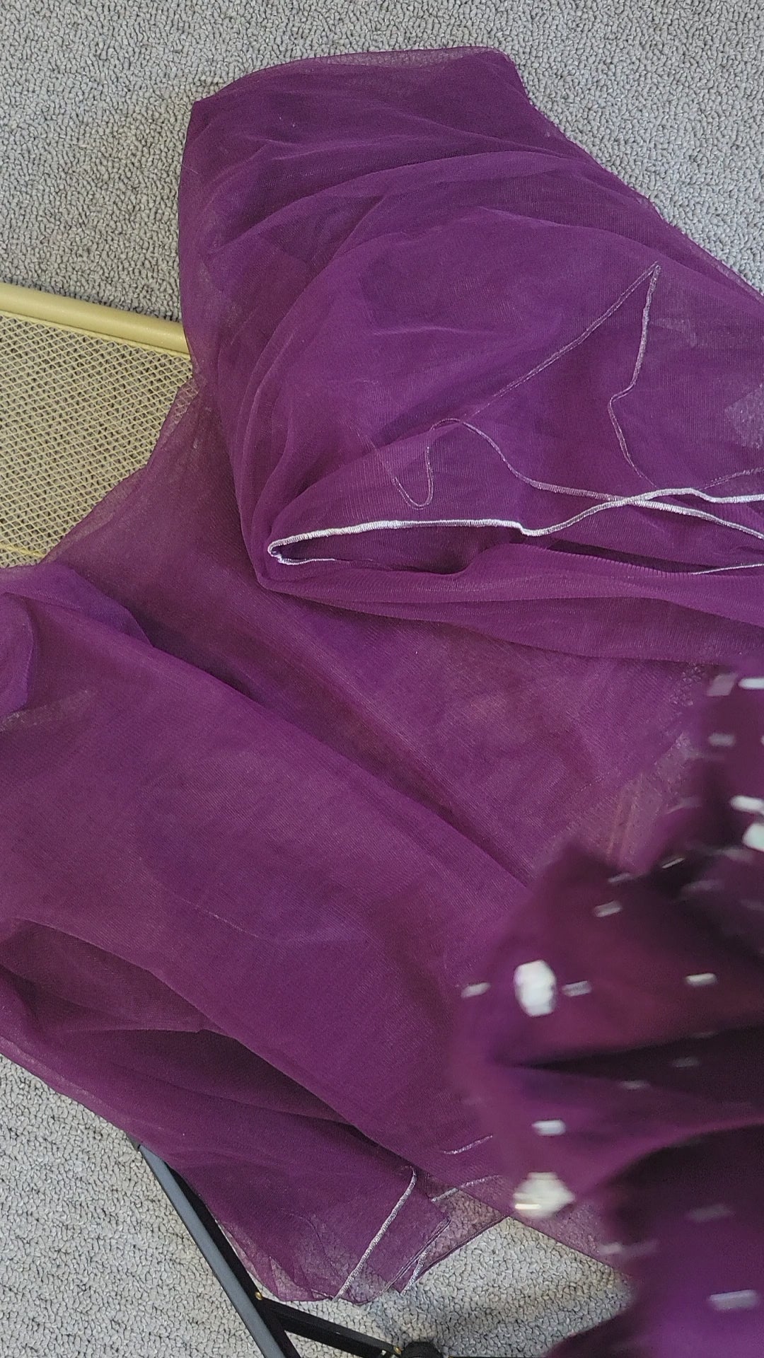 3 Piece Ready to Wear Luxury Net Suit - Plum