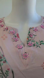 2 Piece Ready to Wear Printed Kaftan Set (Pink)