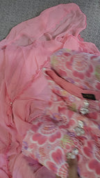 3 Piece Ready to Wear Luxury Embroidered Cutwork Suit - Coral Pink